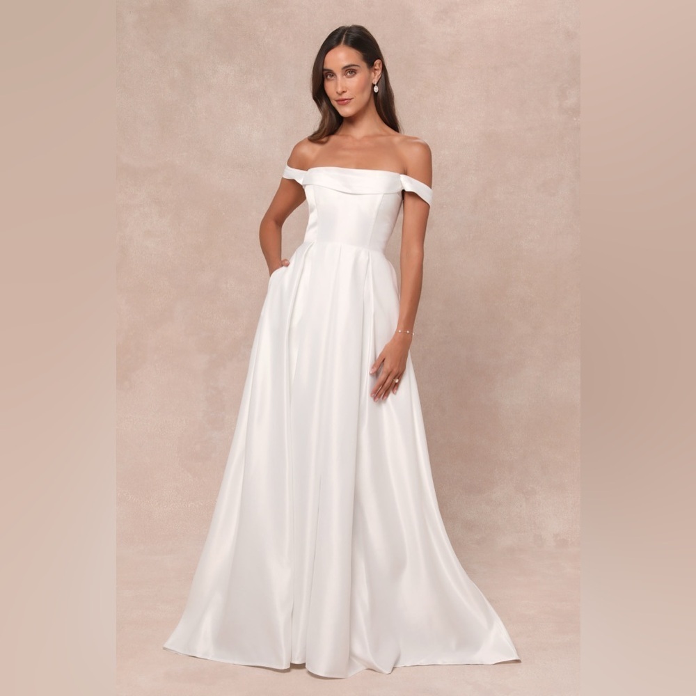 Lulus Extraordinary Vow White Off-the-Shoulder Maxi
Dress with Pockets - Picture 4 of 5